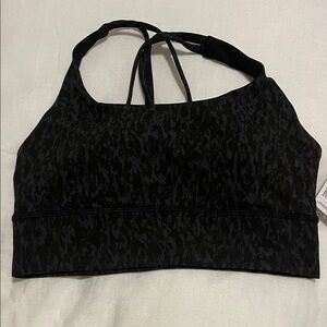BRAND NEW Lululemon Black Patterned Sports Bra